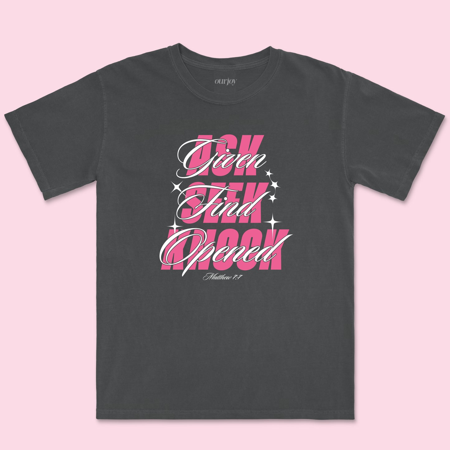 Vintage Washed Ask Seek Knock Tee