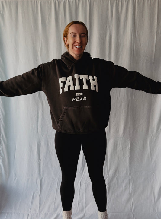 Faith Over Fear - Women's AS Colour Faded Relax Hood