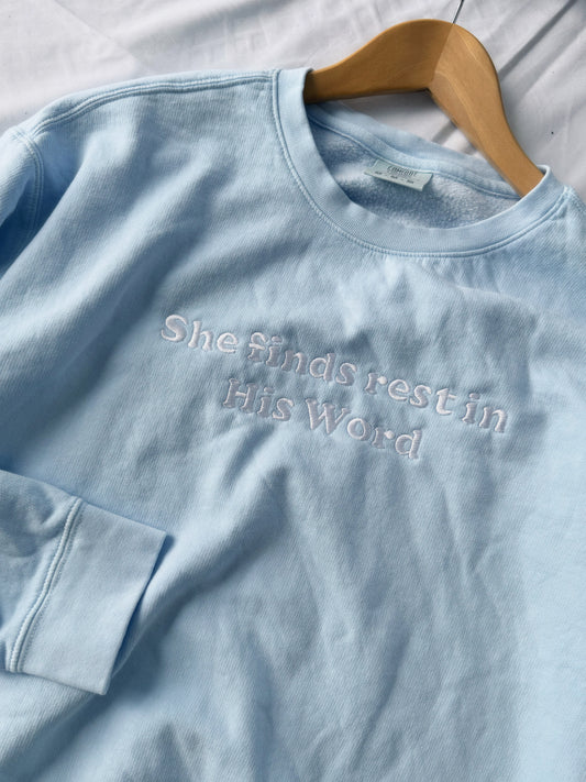 Rest in His Word - Comfort Colors Sweatshirt