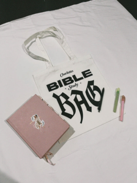 Personalised Bible Study Tote Bag in White