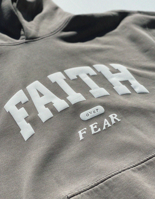Faith over Fear (puff print) Hoodie